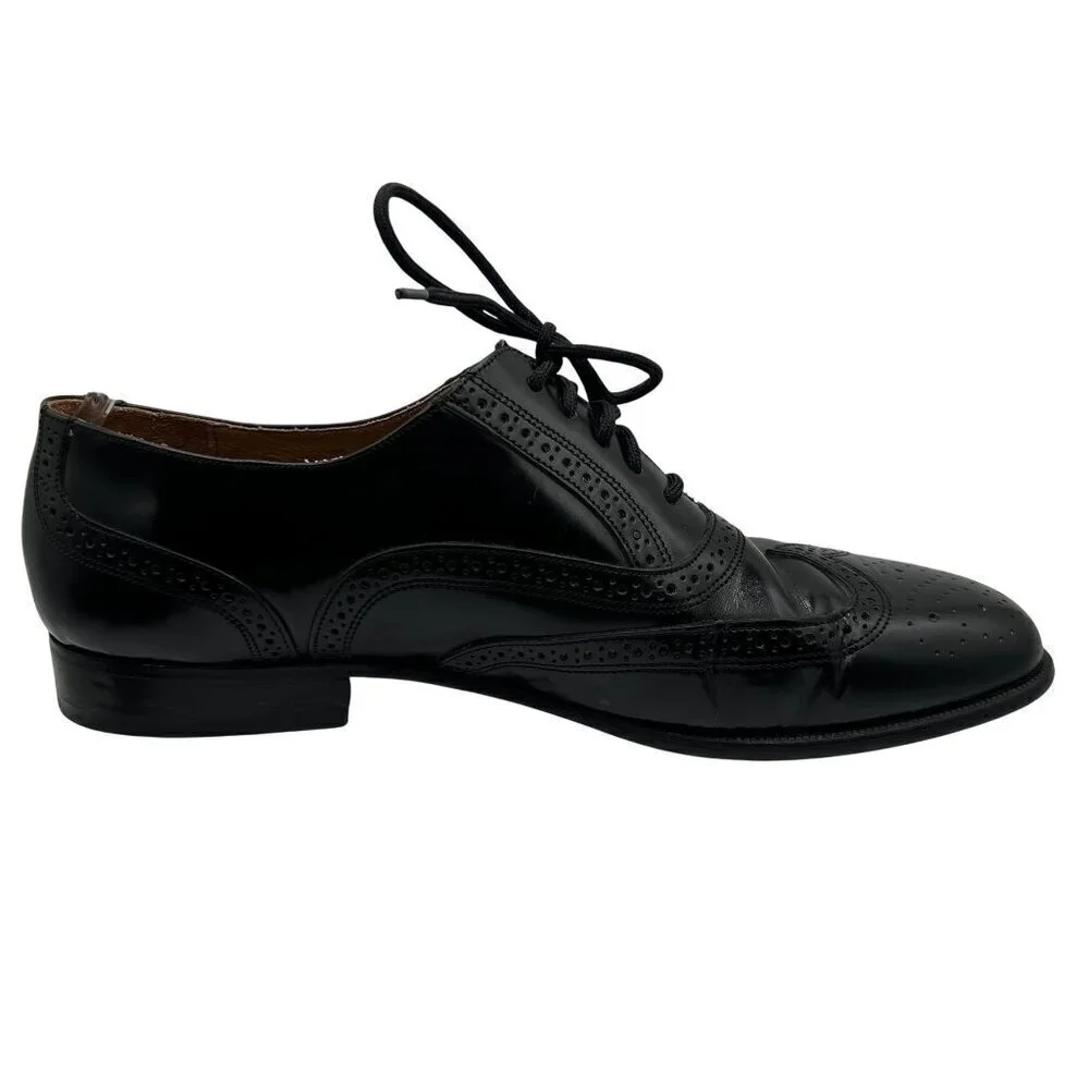 Giorgio Brutini 10.5D Black Wingtip Oxford Shoes Leather Made In Brazil Timeless